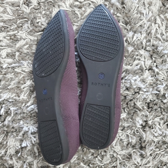 Rothy's Pointed Toe Port Purple Flats Sz 6 - Picture 3 of 6